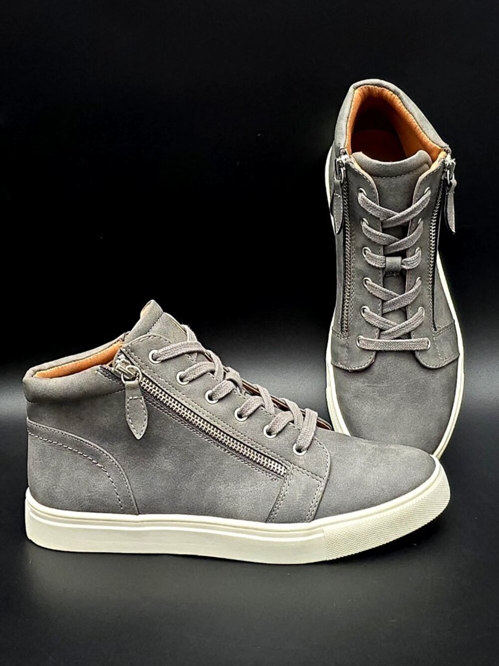 DV Dolce Vita Alison Gray Zip & Lace High Top Sneaker Shoe Women's Size 8.5